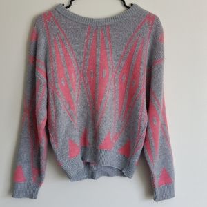 Vintage pastel pink & Heather grey sweater